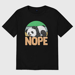 Футболка оверсайз женская Panda nope, цвет: черный