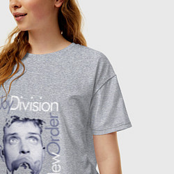 Футболка оверсайз женская Joy Division - Ian Curtis, цвет: меланж — фото 2