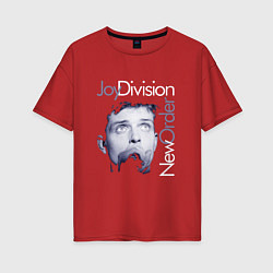 Футболка оверсайз женская Joy Division - Ian Curtis, цвет: красный