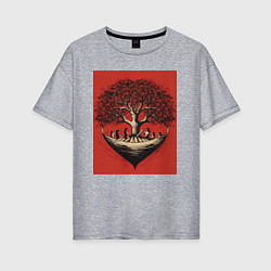 Женская футболка оверсайз Love tree