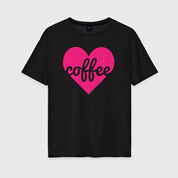 Женская футболка оверсайз Pink coffee