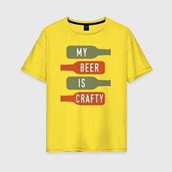 Женская футболка оверсайз Моё пиво крафтовое