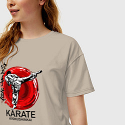 Футболка оверсайз женская Karate Kyokushinkai, цвет: миндальный — фото 2