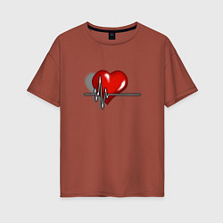 Женская футболка оверсайз Влюблённое сердце