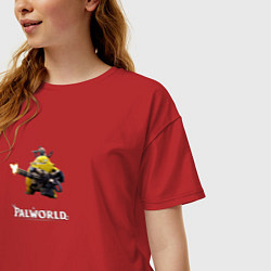 Футболка оверсайз женская Palworld monster logo, цвет: красный — фото 2
