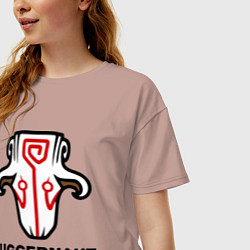 Футболка оверсайз женская Juggernaut Dota 2, цвет: пыльно-розовый — фото 2