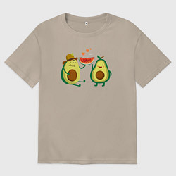 Футболка оверсайз женская Парочка авокадо, цвет: миндальный