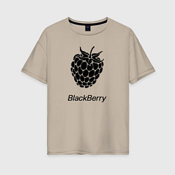 Женская футболка оверсайз Ежевика черная ягода
