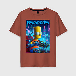 Женская футболка оверсайз Cyber Bart Simpson - esport