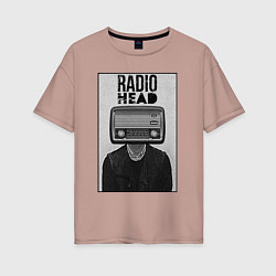 Футболка оверсайз женская Radiohead human, цвет: пыльно-розовый