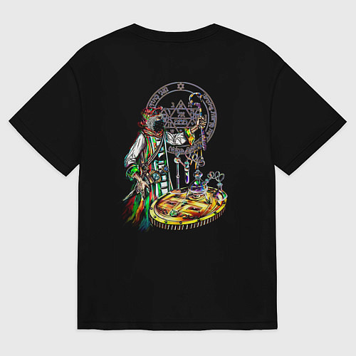 Женская футболка оверсайз Стеклянные колбочки / Черный – фото 2