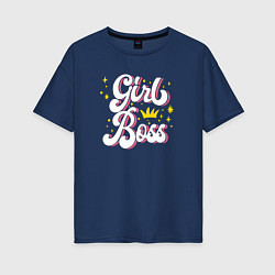 Женская футболка оверсайз Girl boss crown