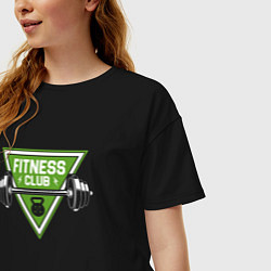 Футболка оверсайз женская Fitness club, цвет: черный — фото 2