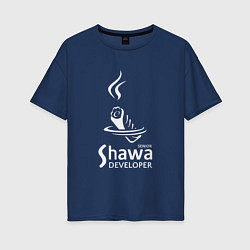 Женская футболка оверсайз Senior shawa developer white