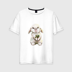 Женская футболка оверсайз Кролик с ягодками