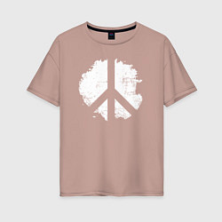 Футболка оверсайз женская White peace, цвет: пыльно-розовый