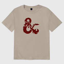 Футболка оверсайз женская Подземелья и драконы лого, цвет: миндальный