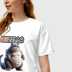 Футболка оверсайз женская Catzilla boss, цвет: белый — фото 2