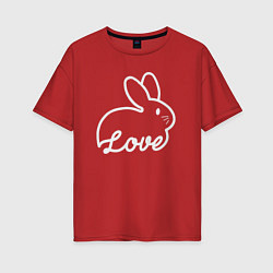 Женская футболка оверсайз Love bunny