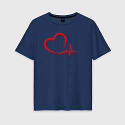 Женская футболка оверсайз Пульс сердца