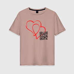 Женская футболка оверсайз Код любви