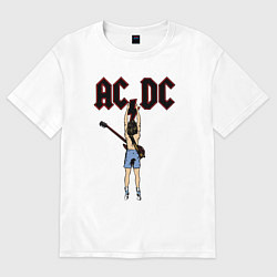 Футболка оверсайз женская Angus Young, цвет: белый