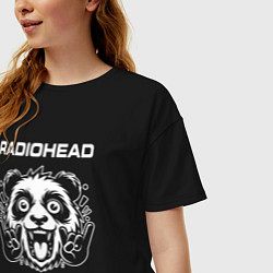 Футболка оверсайз женская Radiohead rock panda, цвет: черный — фото 2