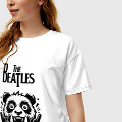 Футболка оверсайз женская The Beatles - rock panda, цвет: белый — фото 2
