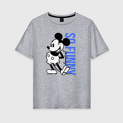 Футболка оверсайз женская So funny Mickey, цвет: меланж