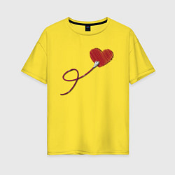 Женская футболка оверсайз Сердца - ethernet love connected, правая парная