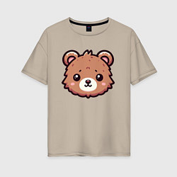 Женская футболка оверсайз Мордочка медведя