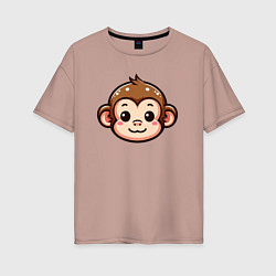 Женская футболка оверсайз Мордочка обезьяны