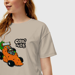 Футболка оверсайз женская Carrot mobile racing, цвет: миндальный — фото 2