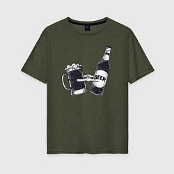 Женская футболка оверсайз Beer love