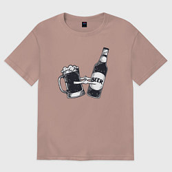 Женская футболка оверсайз Beer love