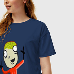 Футболка оверсайз женская Membit scream, цвет: тёмно-синий — фото 2