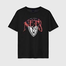 Женская футболка оверсайз Nets brooklyn suga glitch NBA