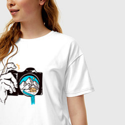Футболка оверсайз женская Фотограф на природе, цвет: белый — фото 2