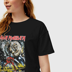Футболка оверсайз женская Iron Maiden The Number Of The Beast 666, цвет: черный — фото 2