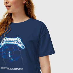 Футболка оверсайз женская Metallica Ride the Lightning, цвет: тёмно-синий — фото 2