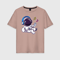 Женская футболка оверсайз Музыкальный космос