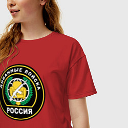 Футболка оверсайз женская Диванные войска России, цвет: красный — фото 2