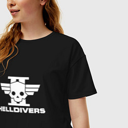 Футболка оверсайз женская Helldivers 2: Logo, цвет: черный — фото 2