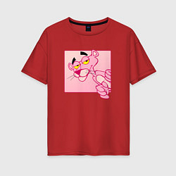 Женская футболка оверсайз Розовая пантера из мультфильма