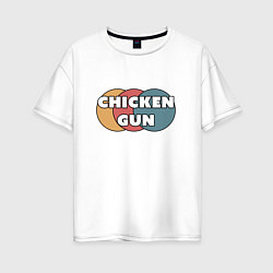 Футболка оверсайз женская Chicken gun круги, цвет: белый