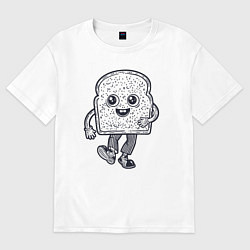 Женская футболка оверсайз Человек хлебушек