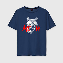 Женская футболка оверсайз Meow kitty