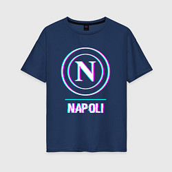 Женская футболка оверсайз Napoli FC в стиле glitch