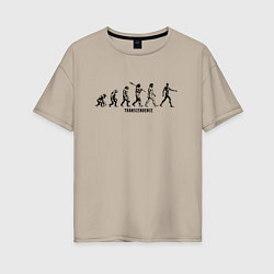 Женская футболка оверсайз Эволюция ИИ киборг