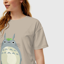 Футболка оверсайз женская Neighbor Totoro, цвет: миндальный — фото 2